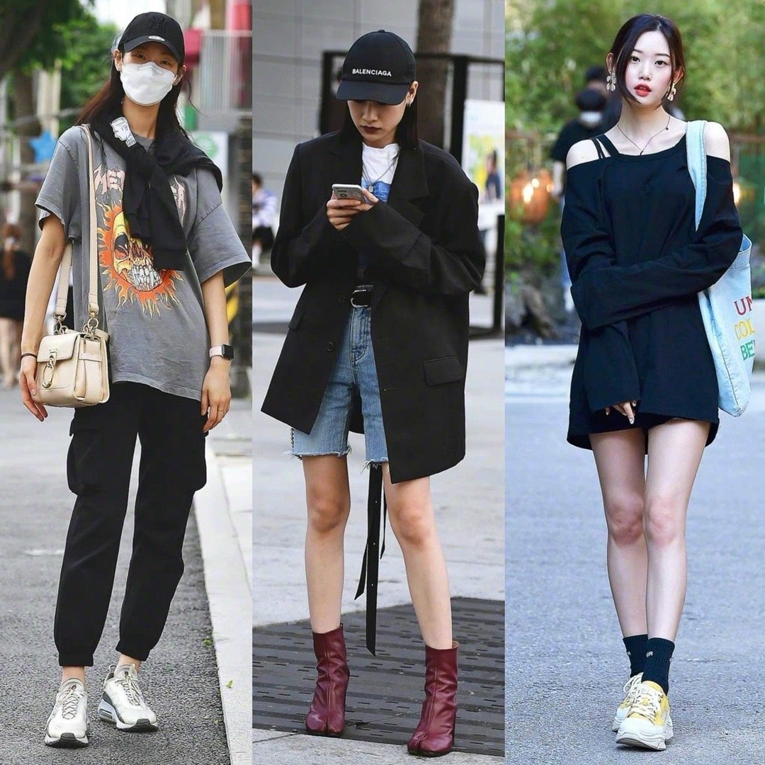 首尔街拍韩国女生舒适随性的帅气穿搭日常