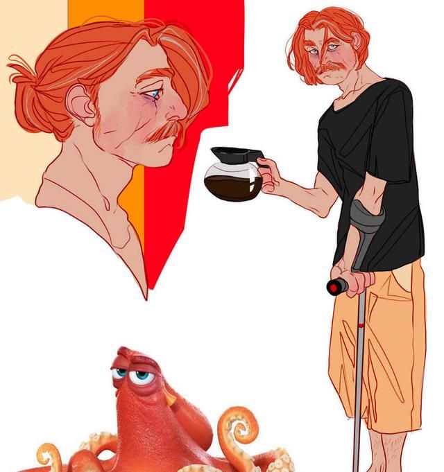 画师创作将动画角色拟人化闪电麦昆就让你感觉强的看不见车尾灯