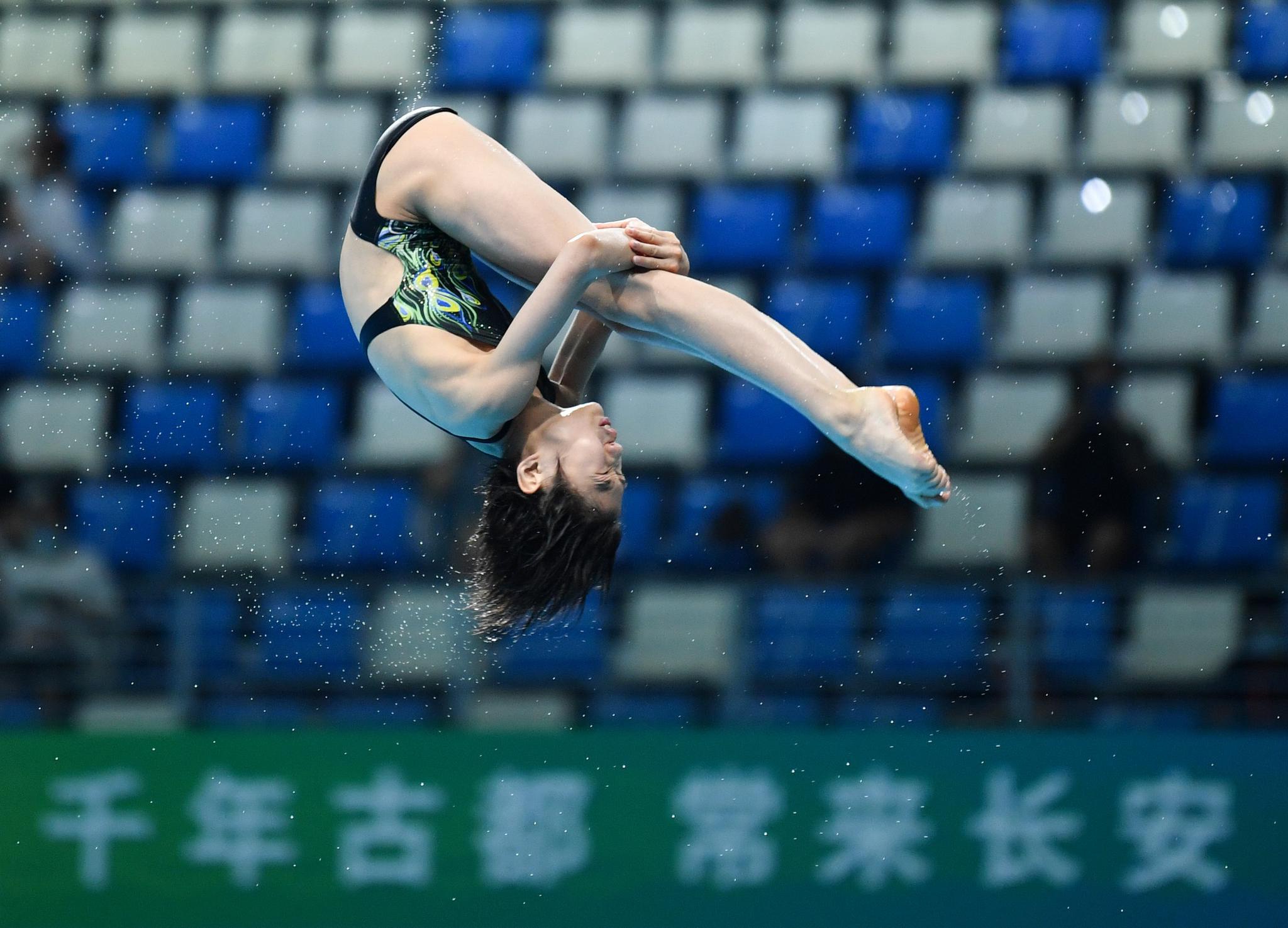 跳水青年组女子跳台预赛赛况