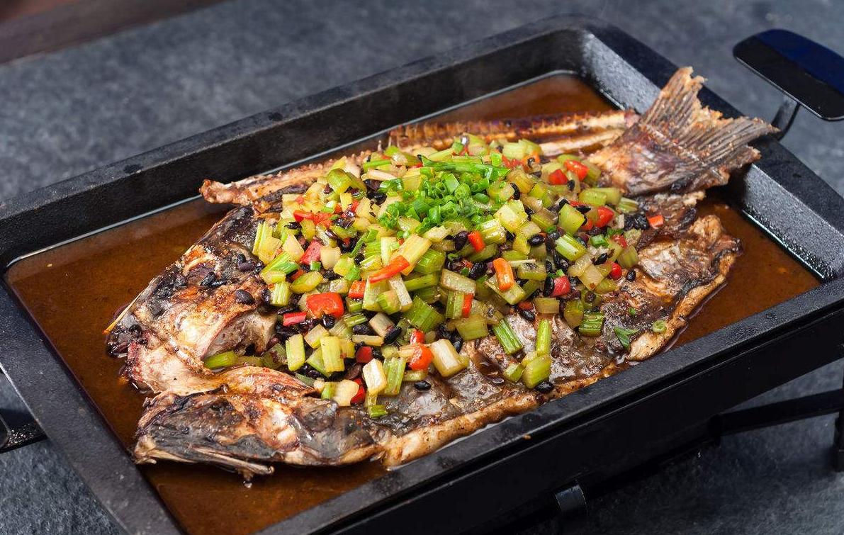 豆豉辣椒烤鲈鱼