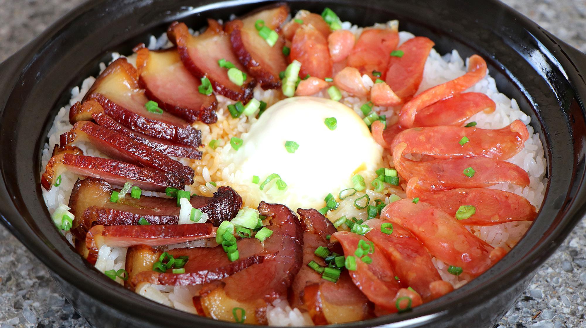 美味的腊肠砂锅饭