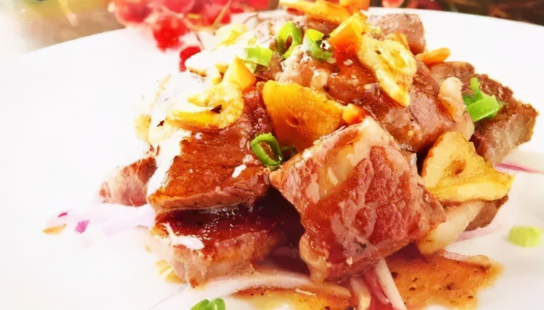 香煎霜雪牛肉粒的做法!