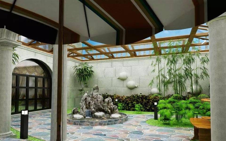 还有一点我们需要注意,那就是材料和装修风格的问题地下庭院的装修