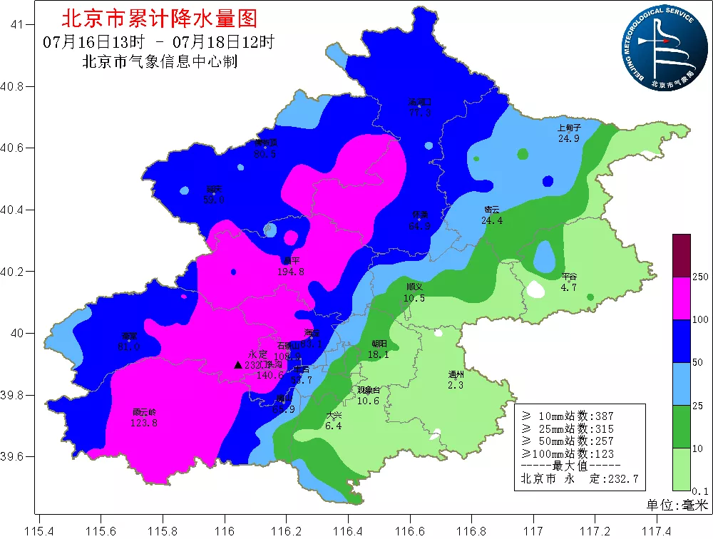 全市最大降水量出现在门头沟北京这轮降雨23日才能停