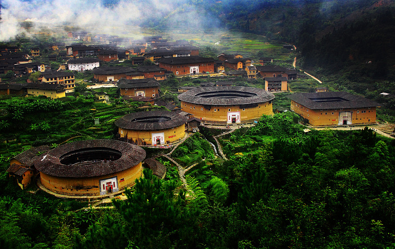 俯瞰福建土楼