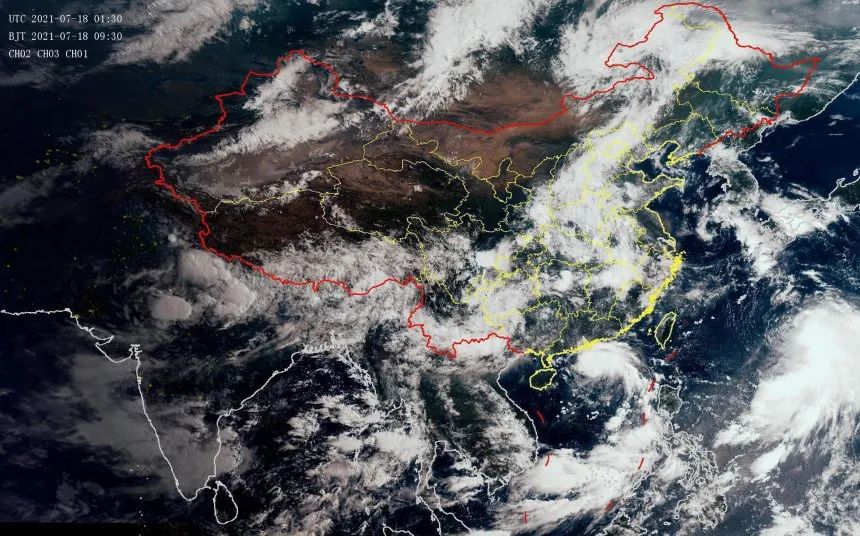 卫星云图(07/18 09:30).图源:中央气象台