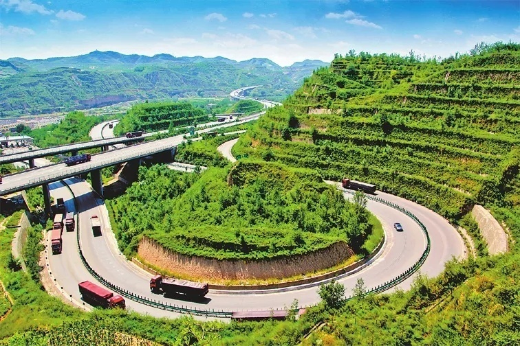 绥德县山川梁峁披绿装