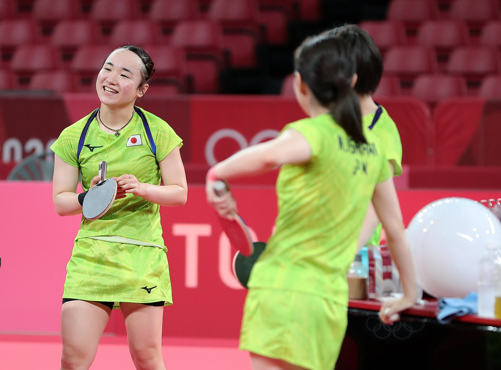 日本乒乓球队赛前训练