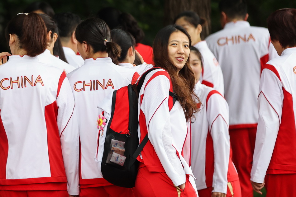 中国女排队员丁霞。