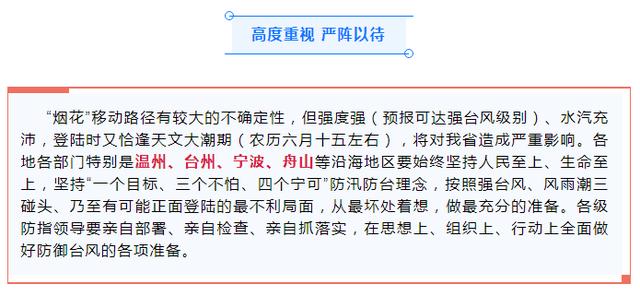 “烟花”将对浙江造成严重影响，或达强台风级！浙江发布最新通知休闲区蓝鸢梦想 - Www.slyday.coM