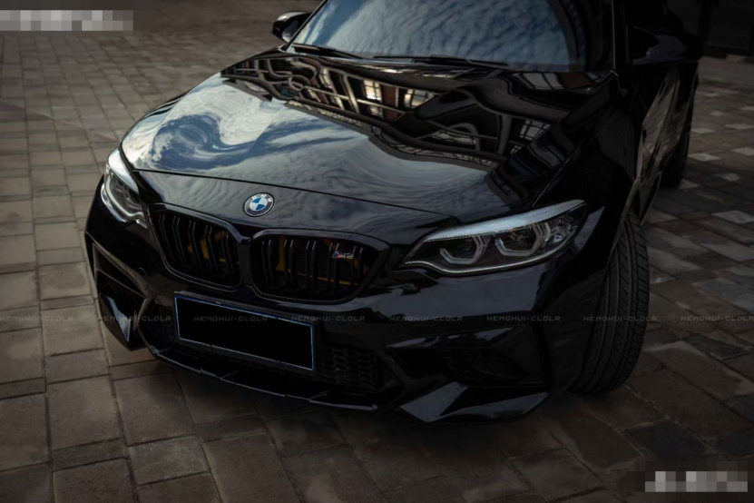 膜呗改色案例:宝马m2c改色钢琴黑 黑武士来了