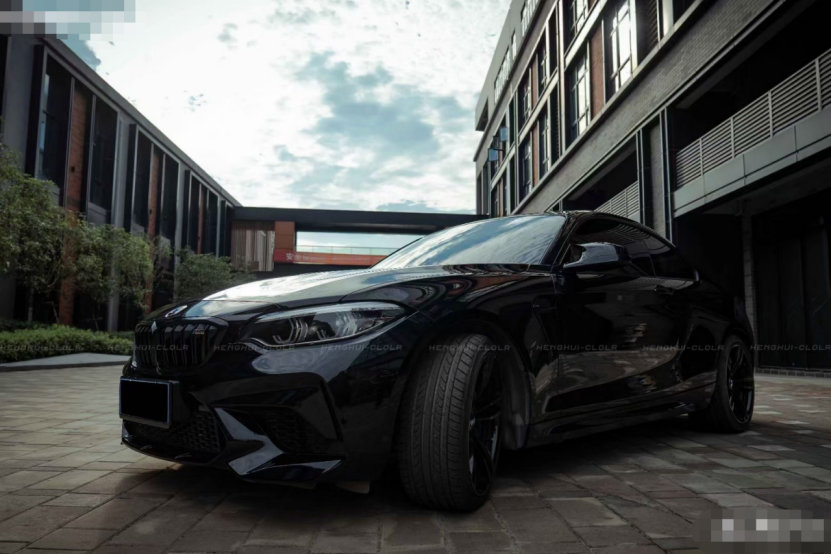 膜呗改色案例:宝马m2c改色钢琴黑 黑武士来了