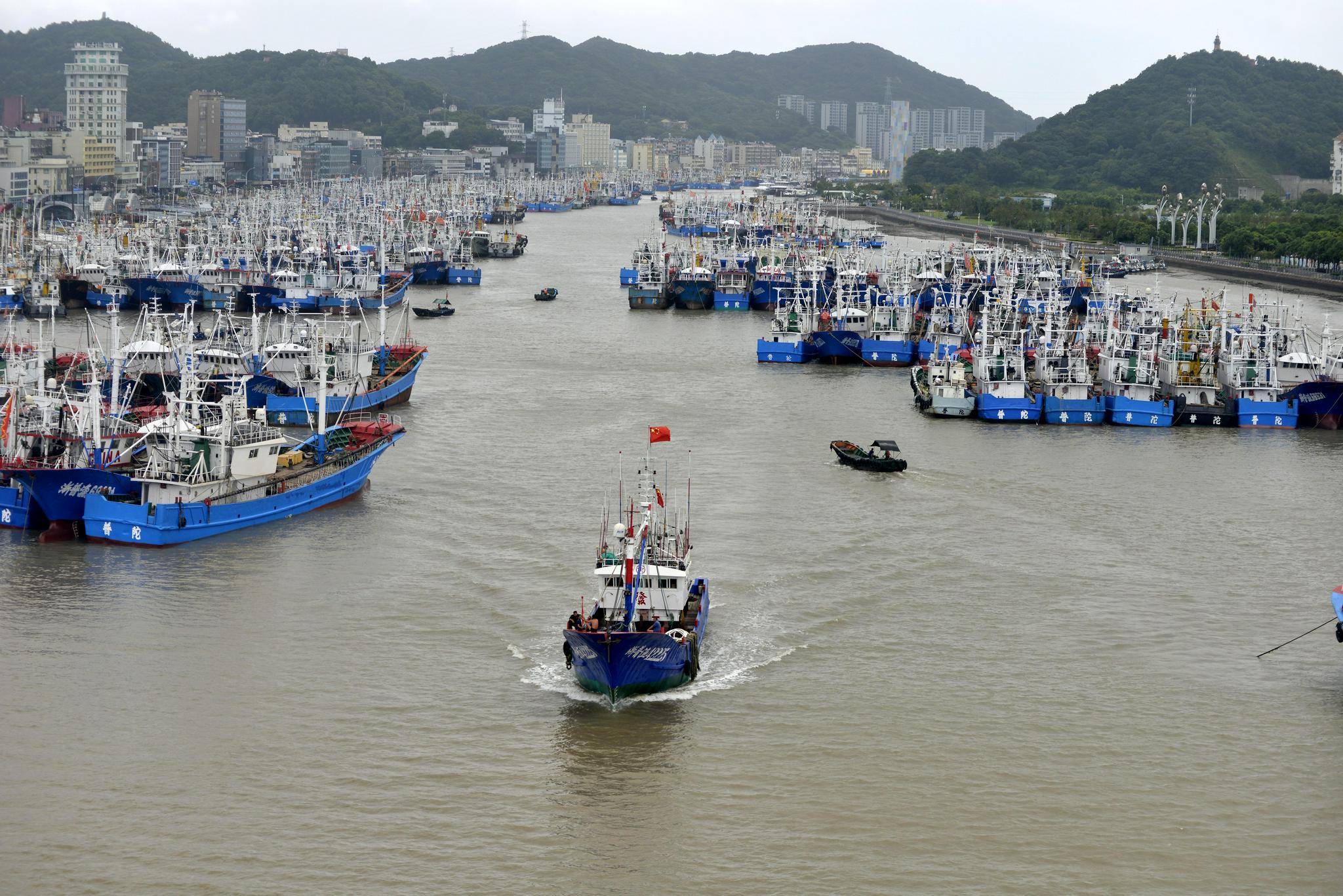 舟山:渔船渔港避台风