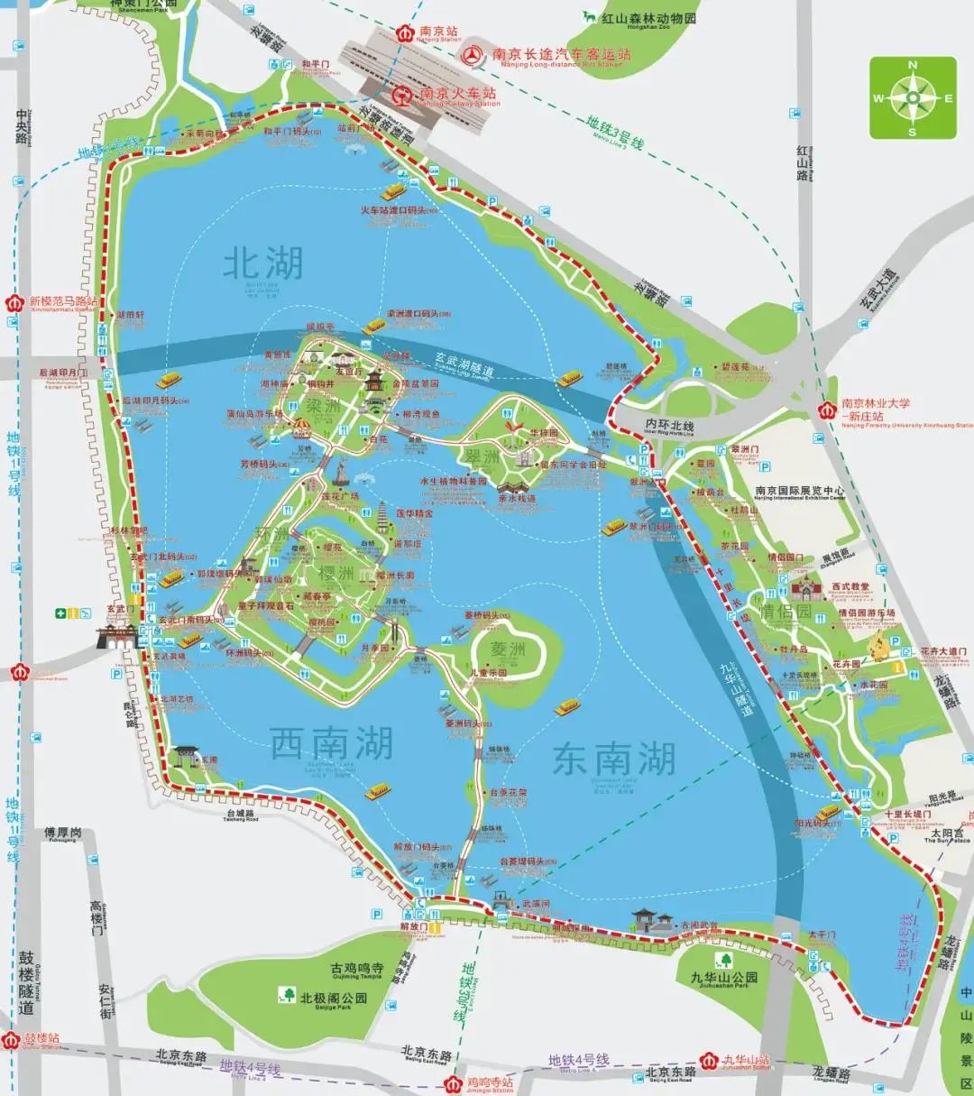 玄武湖地图切忌动歪心思针对少数网友不切实际地提出私自捕捉食用野猪