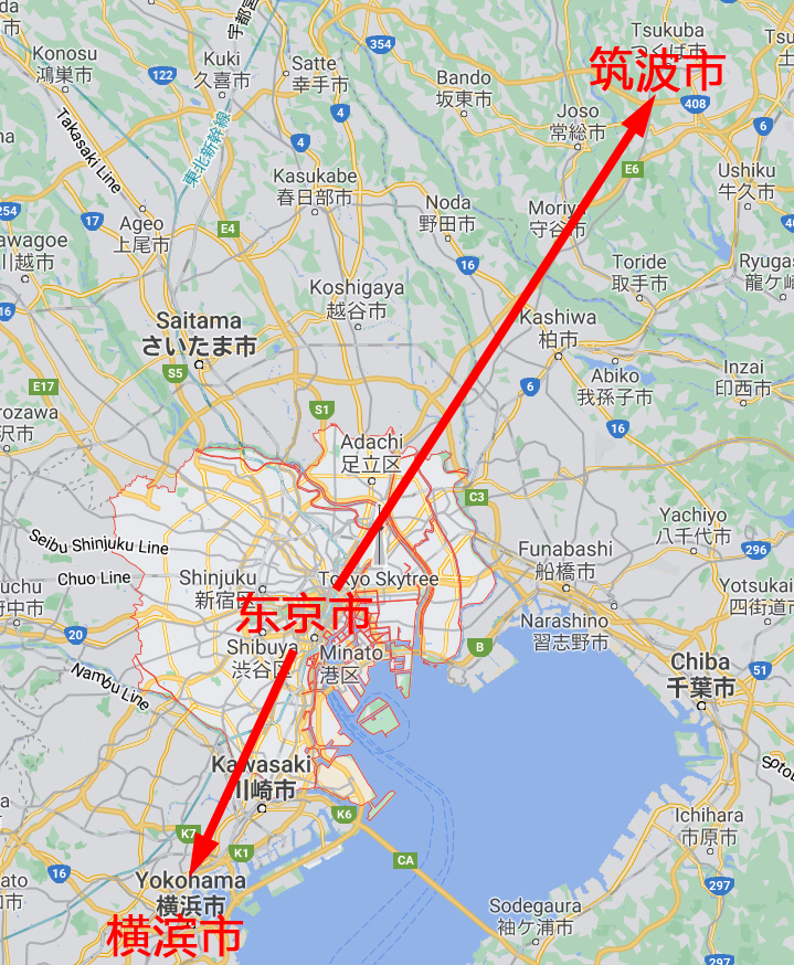 图3 日本东京—横滨—筑波创新带布局图
