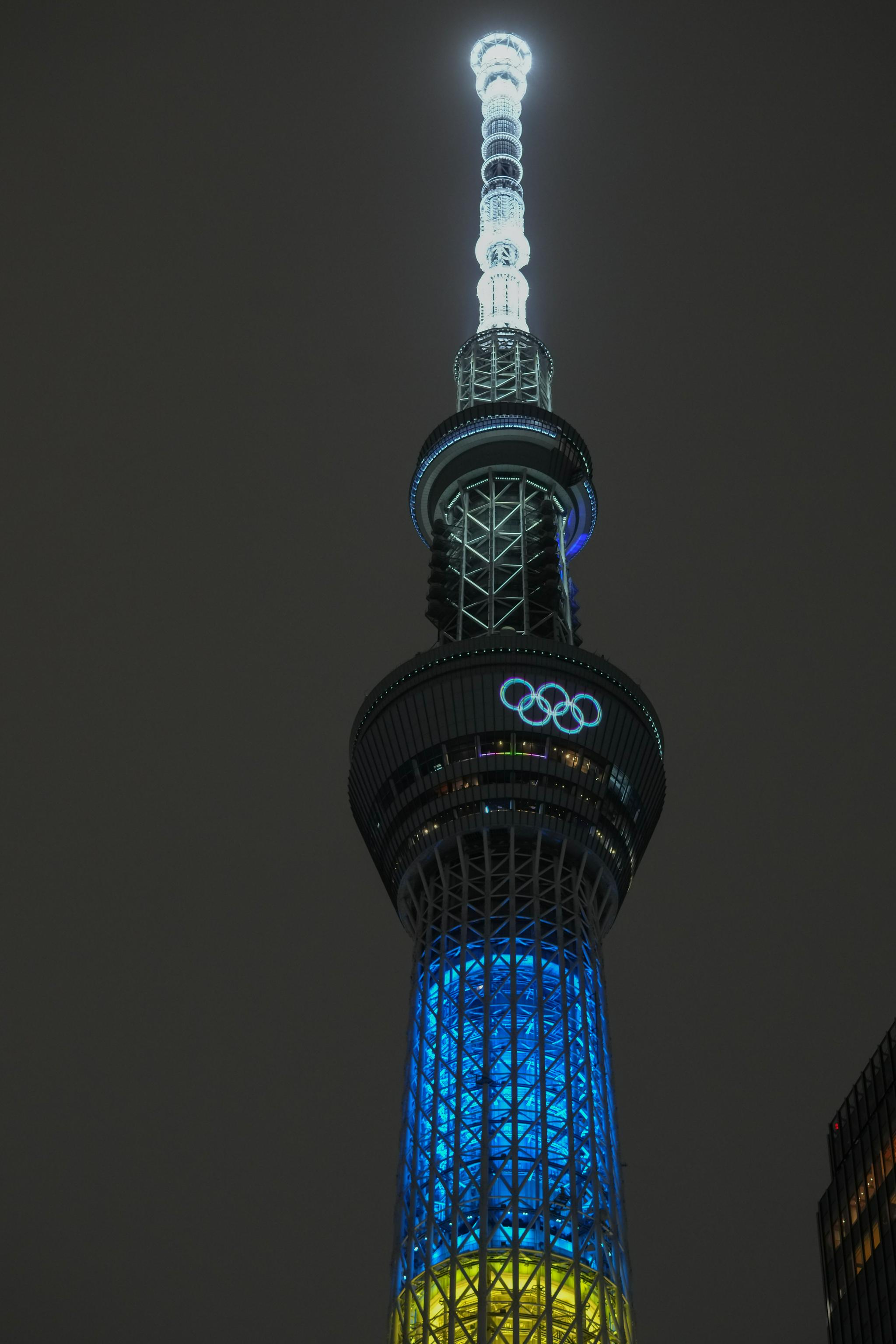 东京晴空塔为奥运亮灯