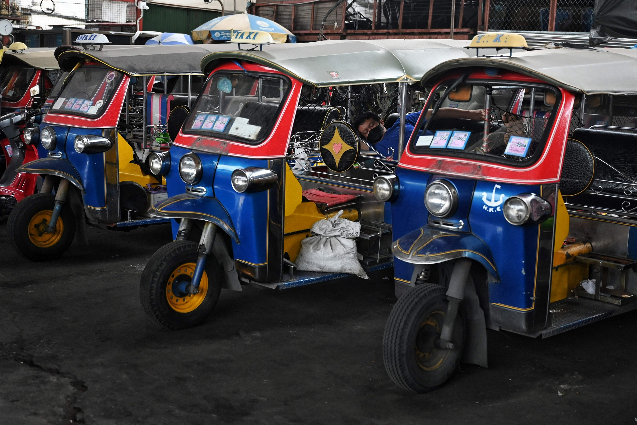 泰国闲置的出租车