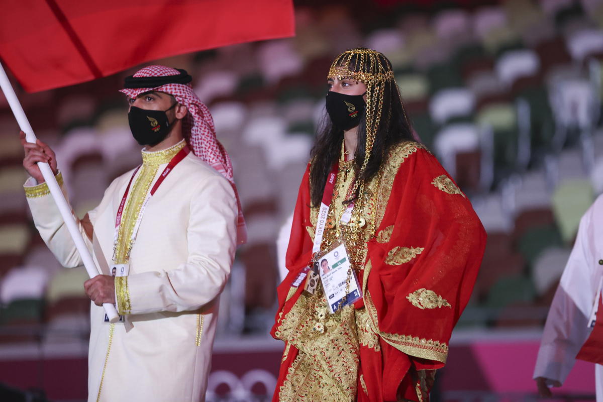 巴林代表团气势强大.