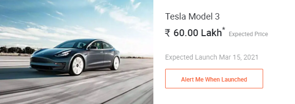 （在印度汽车交易网站CarDekho上，一辆特斯拉Model 3价格约为82253美元。）