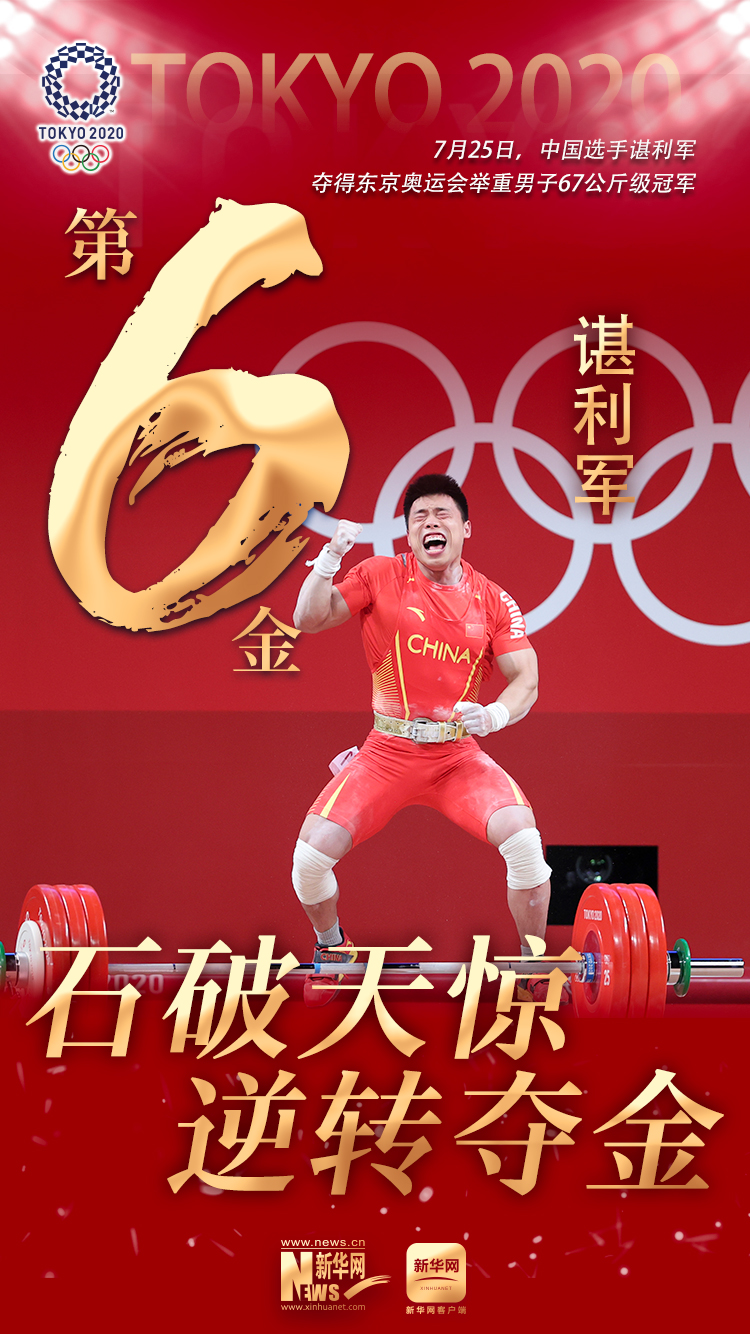 石破天惊 逆转夺金!谌利军夺得举重男子67公斤级冠军