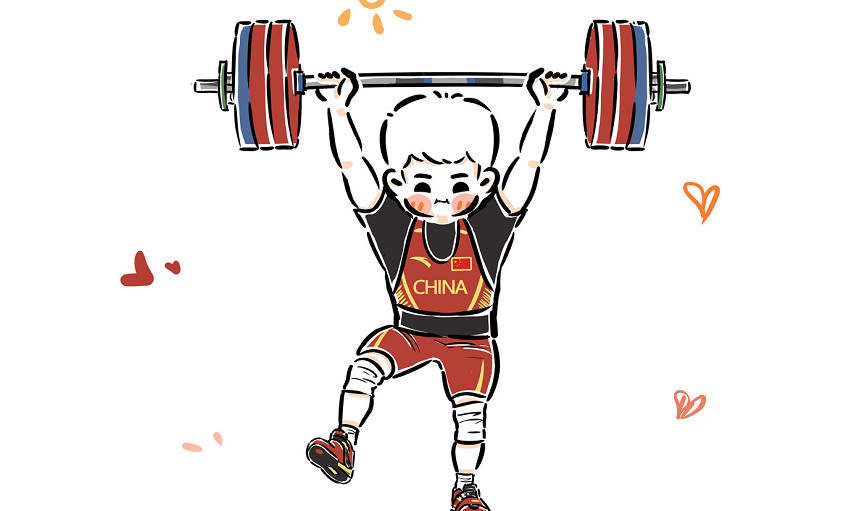 也是举起杠铃之后金鸡独立,当时他的腿抬起的幅度甚至要比这次奥运会