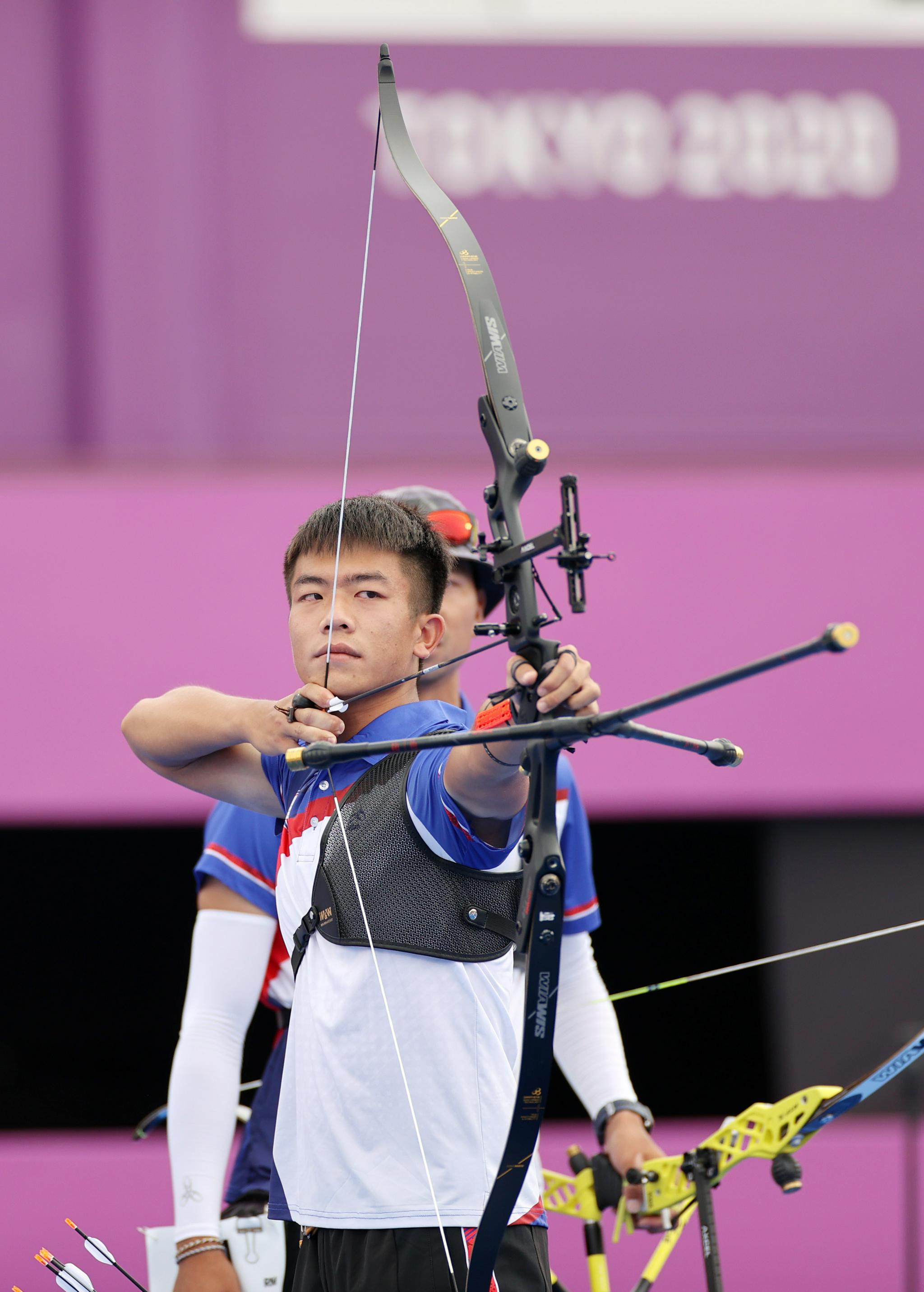 射箭男子团体四分之一决赛中国不敌中国台北