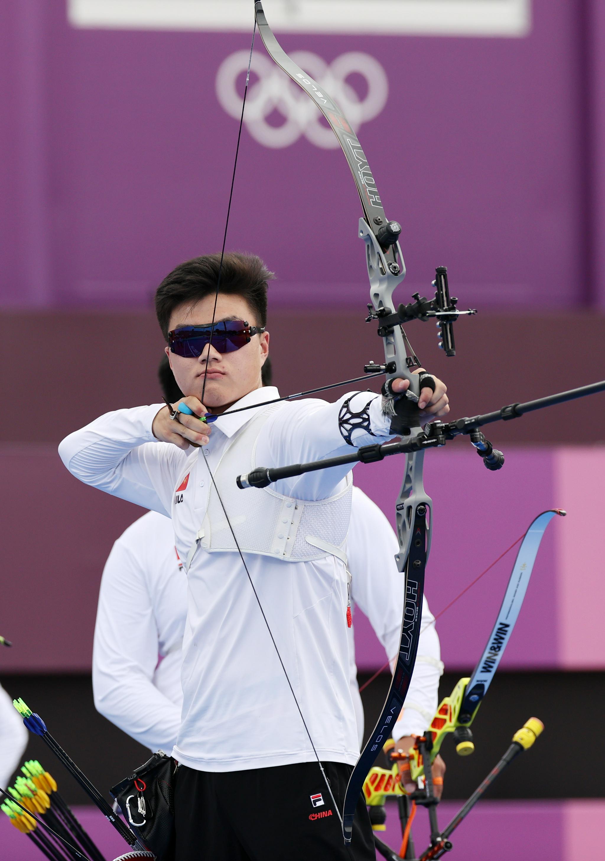 射箭男子团体四分之一决赛中国不敌中国台北