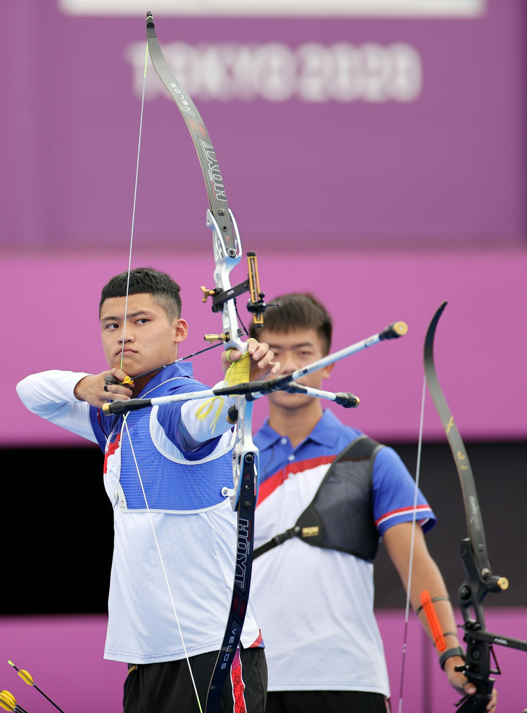 射箭男子团体四分之一决赛中国不敌中国台北