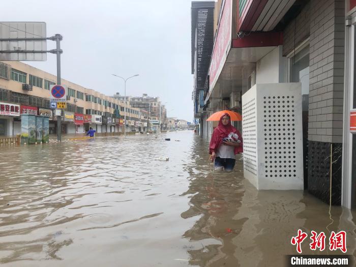 洞桥镇积水. 林波 摄