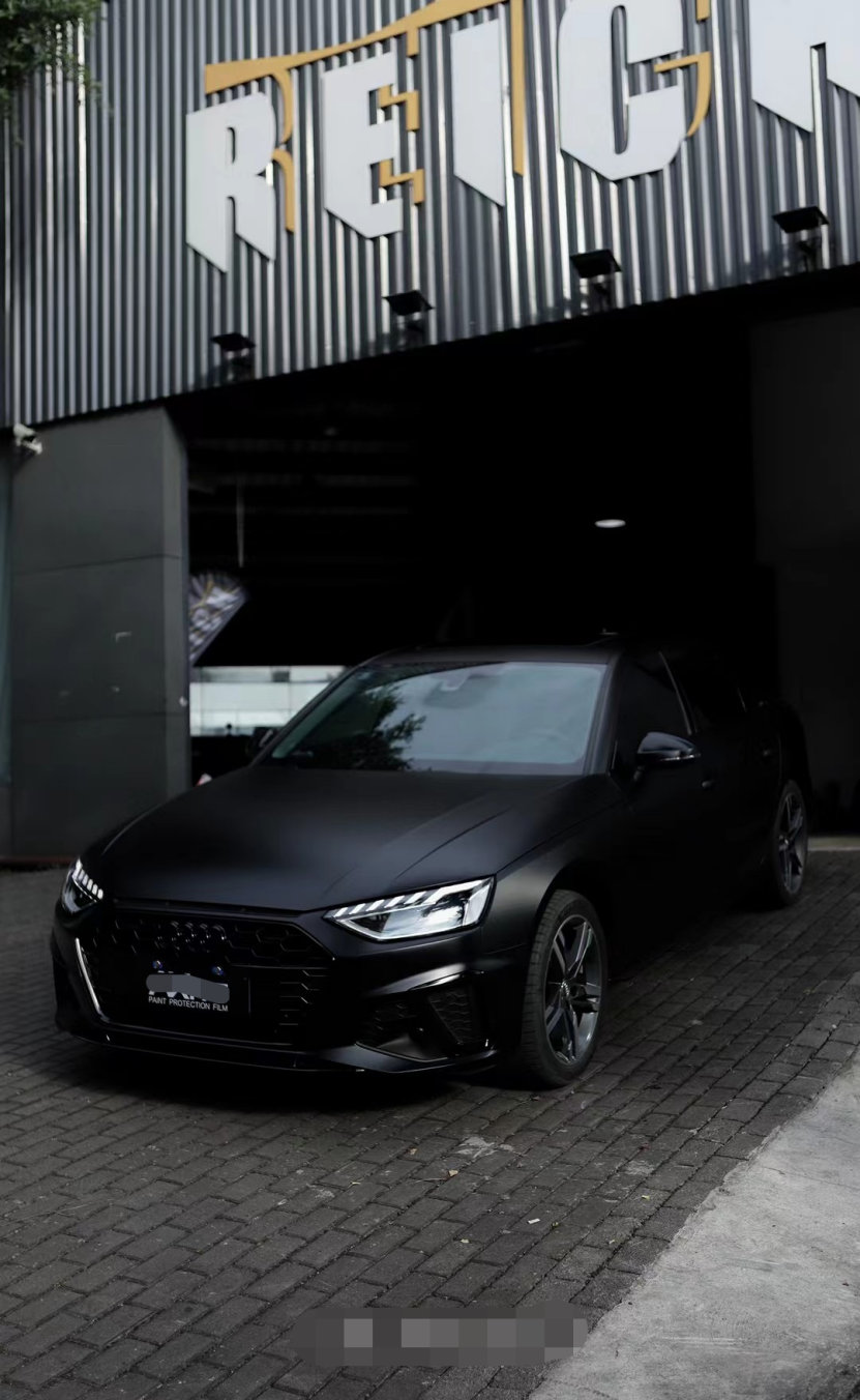 膜呗改色案例:奥迪a4l全车换色磨砂黑 有种复古奢华的感觉-新浪汽车