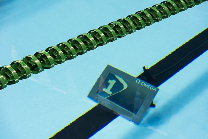 游泳比赛计时系统的一部分：水下计时器 图片来源：欧米茄
