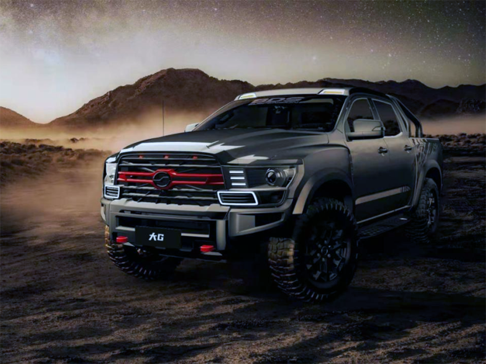 国产全尺寸大皮卡曝光,外观霸气,车长近6m宽超2m,柴油汽油都有