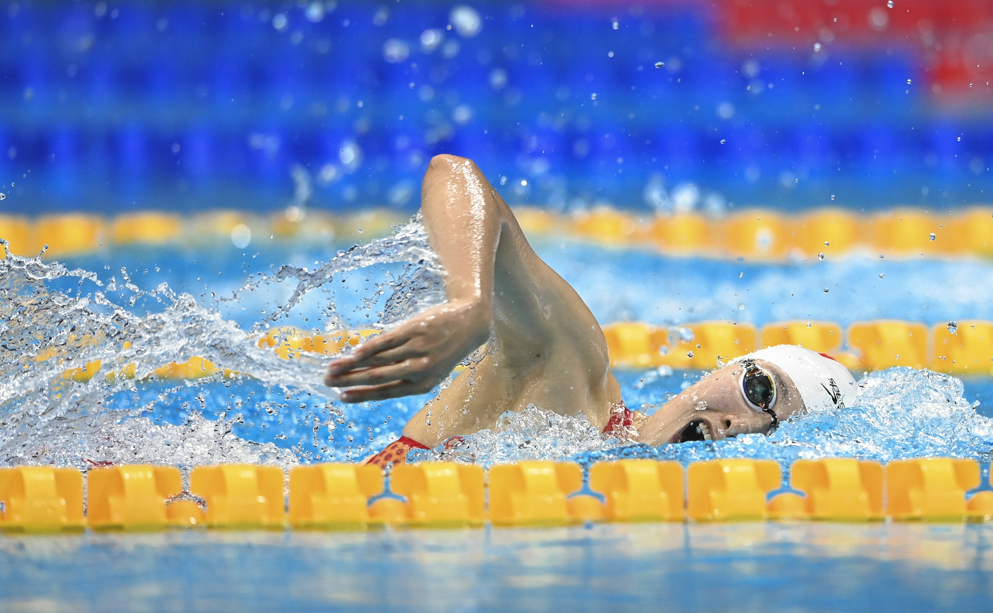 7月28日,中国队选手李冰洁在比赛中.新华社记者 夏一方 摄