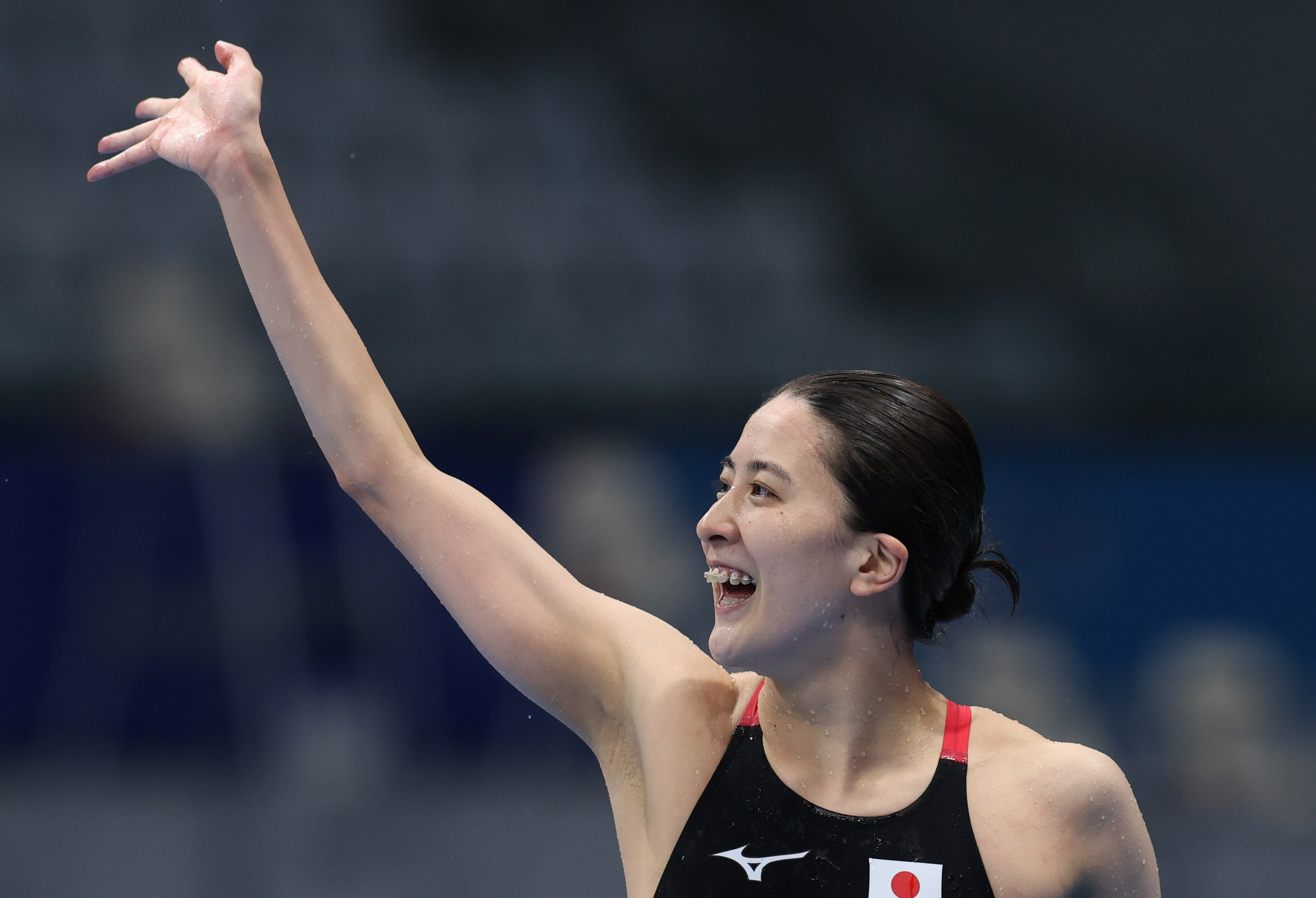 7月28日,日本选手大桥悠依在比赛后庆祝.