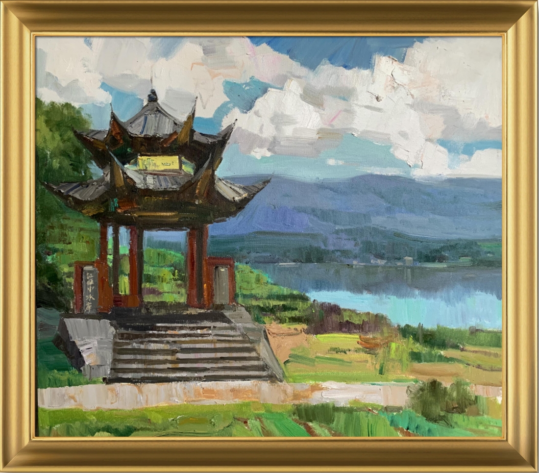过去的岁月,起落沉浮,欣赏画家张克先生写生画作,狮峰寺的深院里,草木