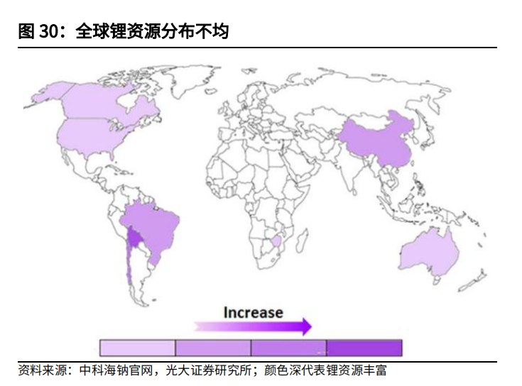 0065%且分布不均匀,70%的锂资源集中分布在南美洲地区.