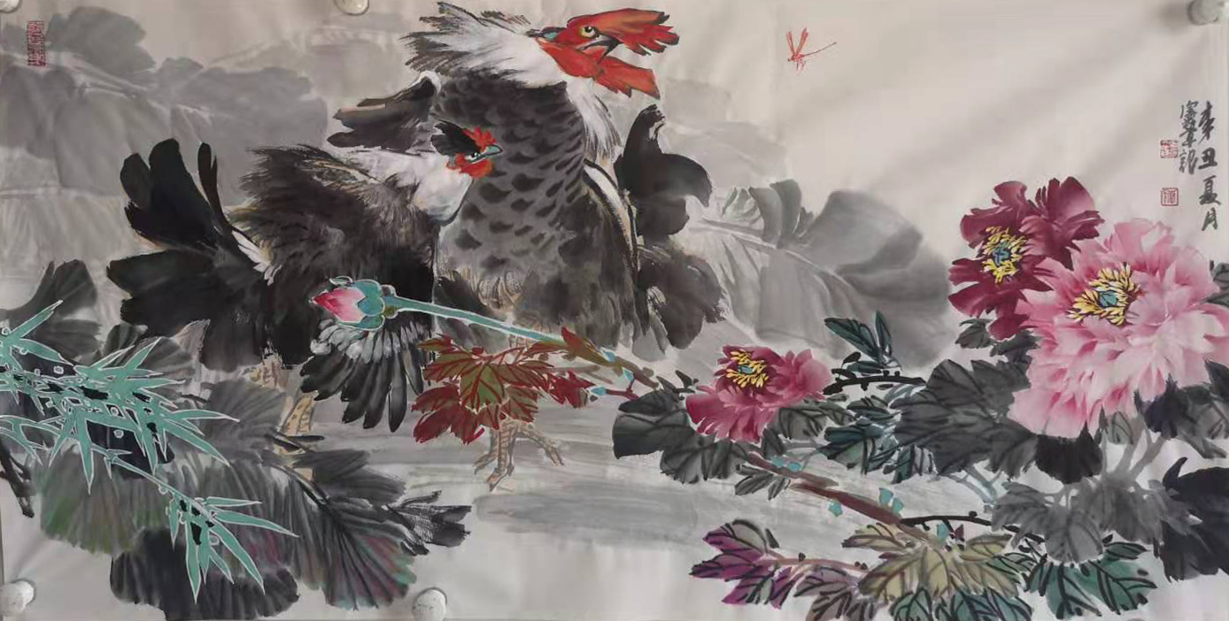 直抒胸臆神气尽显著名画家李宪章独创画鸡风格特点