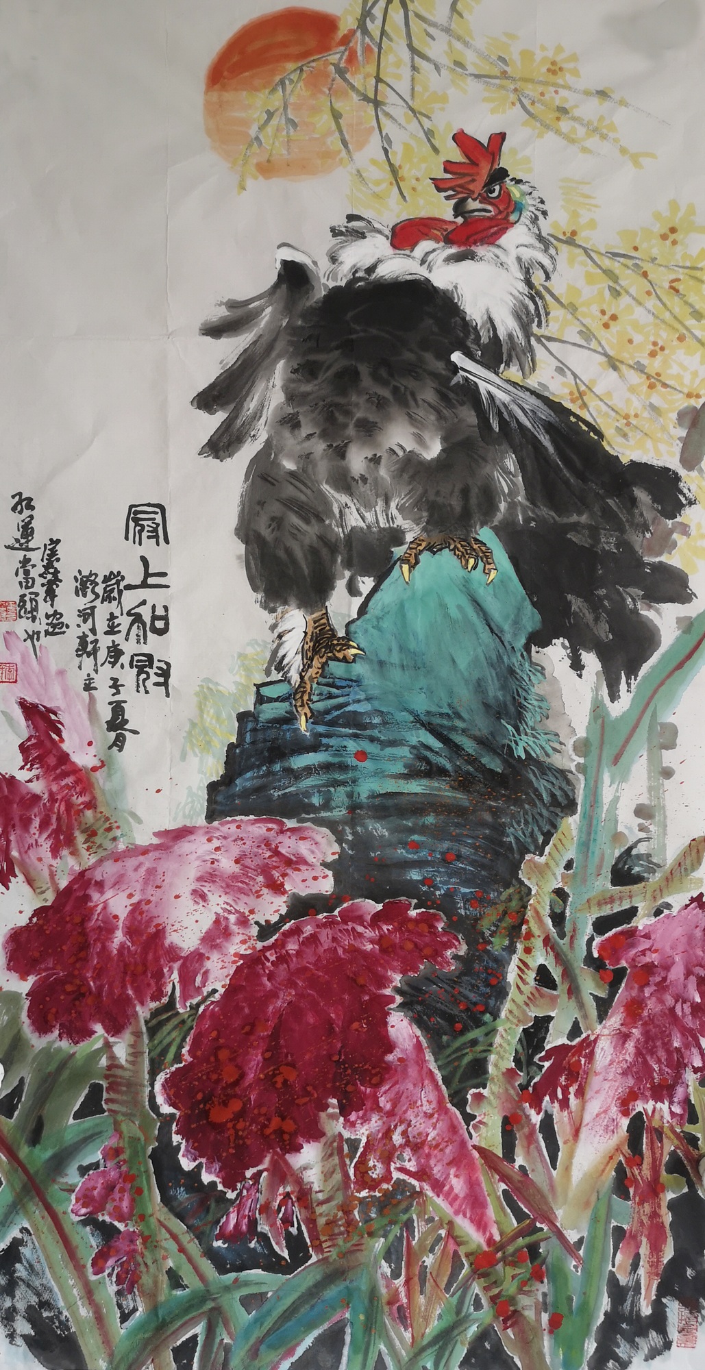 直抒胸臆神气尽显著名画家李宪章独创画鸡风格特点