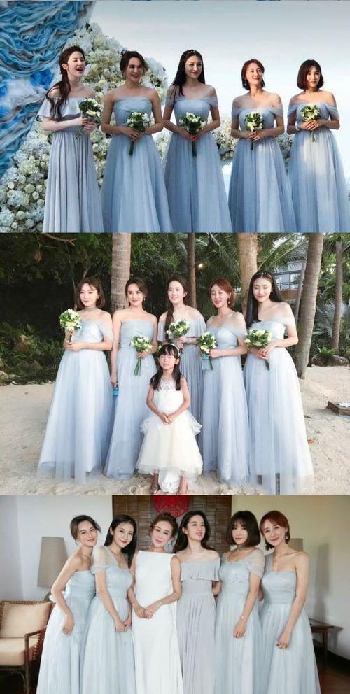 包贝尔妻子包文婧的伴娘团有柳岩,张歆艺王鸥和贾玲等人组成,看起来