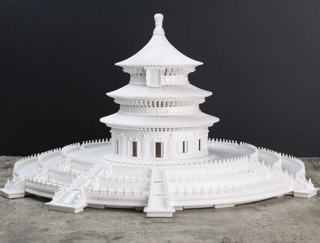 用877个零件,75种榫卯部件,做出了微缩版祈年殿模型!