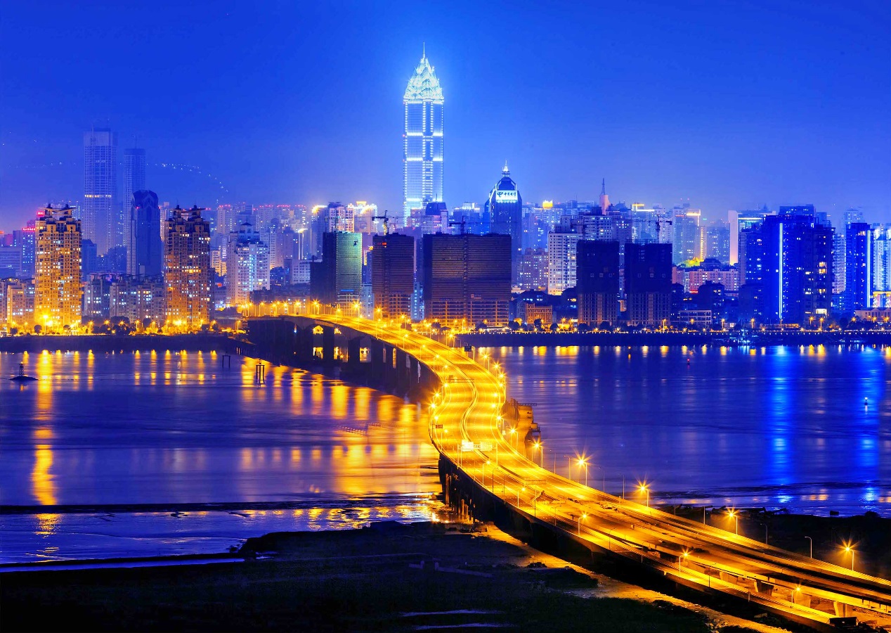 温州瓯江南北变通途,过江通道夜景