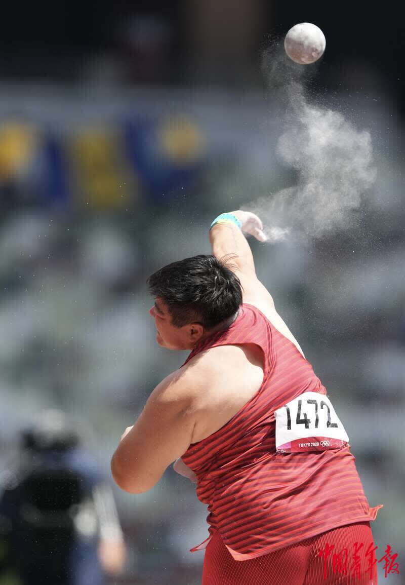 8月1日,日本东京新国立竞技场,巩立姣在东京奥运会女子铅球决赛中.