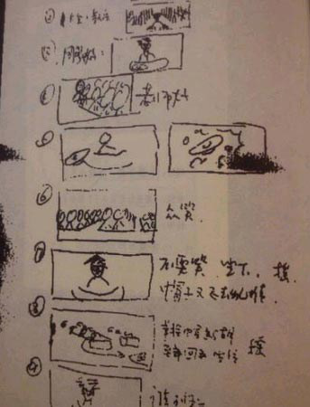 徐克张艺谋冯小刚他们的分镜手稿都好厉害周星驰就很戏剧