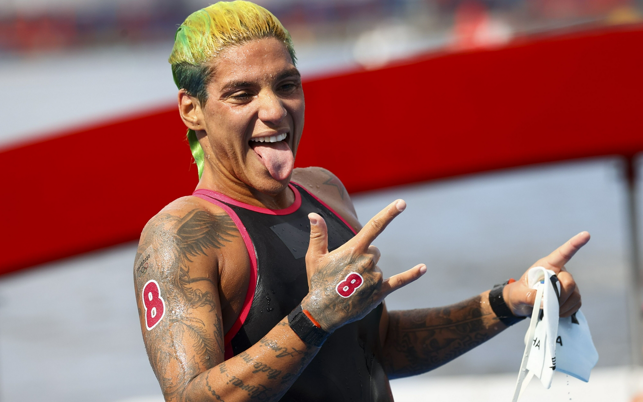 安娜·马塞拉·库尼亚夺得东京奥运会马拉松游泳金牌.图/ic photo