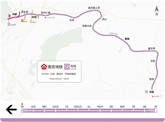 南京地铁S6号线路线图