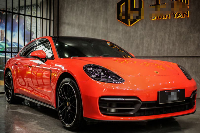 膜呗改色案例:保时捷帕拉梅拉改色熔岩橙 这样才完美