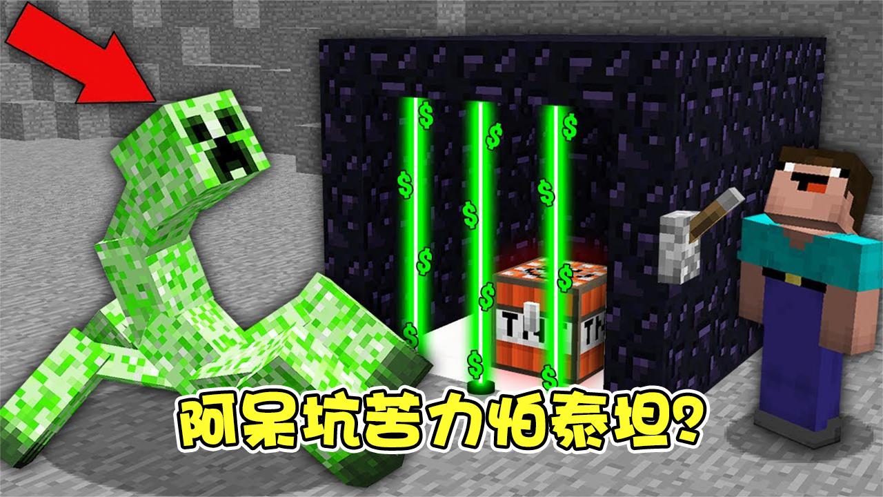 我的世界:阿呆不当人,竟然坑苦力怕泰坦?