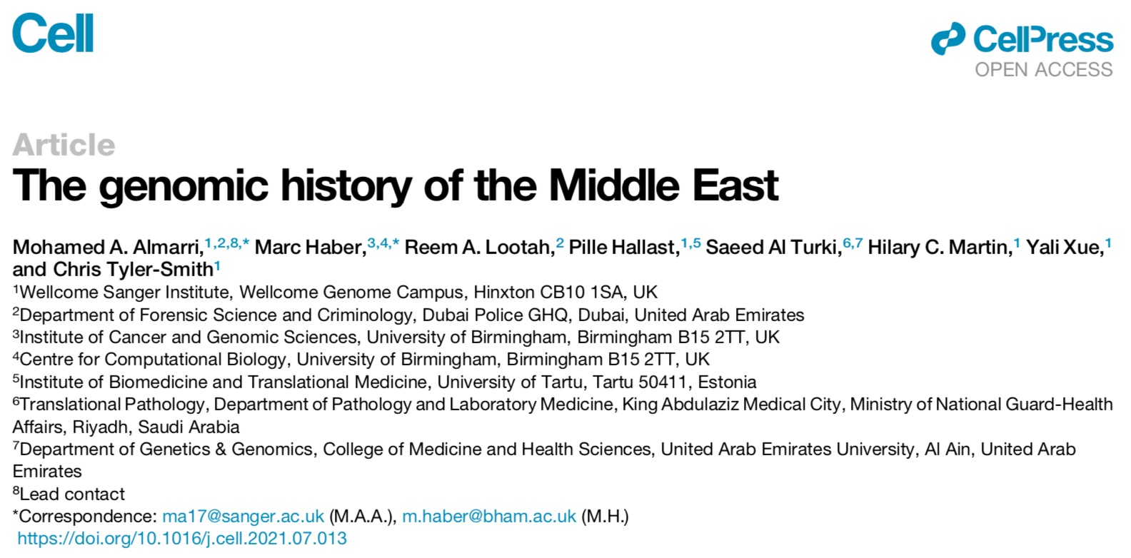 填补人类历史空白：137个人类基因组测序揭示中东人群历史