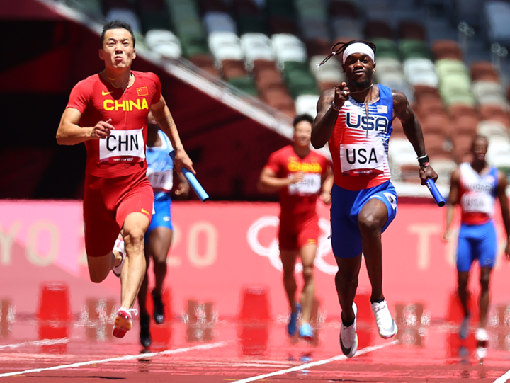 中国队遭逆转,收获奥运男子4x100米接力第四名|奥运