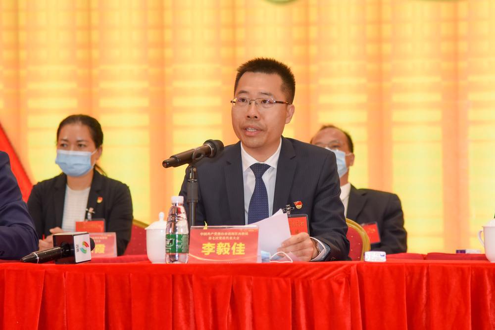 西樵镇党委书记李毅佳在会上发言